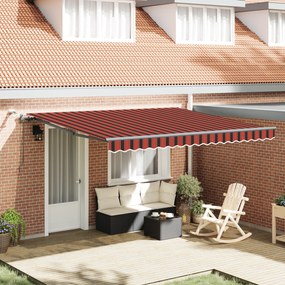vidaXL Toldo Retrátil Automático com LED Laranja e Marrom 400x350 cm