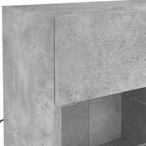 Móvel parede p/ TV c/ luzes LED 78,5x30x60,5 cm cinza cimento