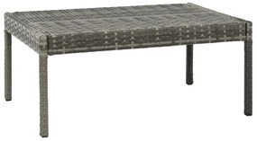 3 pcs conjunto lounge de jardim c/ almofadões vime PE cinzento