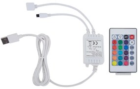 Estrutura de cama com LED 160x200 cm couro artificial cinzento