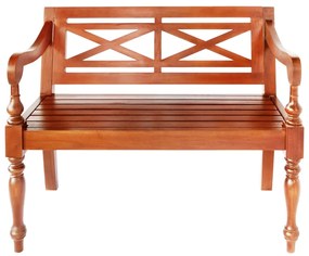 Banco Batávia 98 cm madeira maciça de mogno castanho escuro
