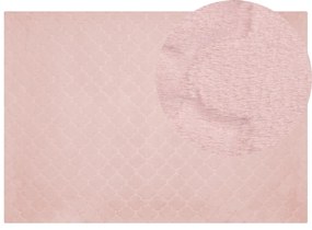 Tapete de pele sintética de coelho rosa 160 x 230 cm GHARO Beliani