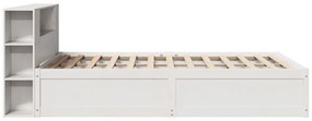 Cama sem colchão 120x190 cm madeira de pinho maciça branco