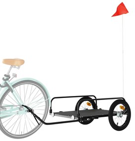 Reboque para bicicleta 126x63x34 cm ferro preto