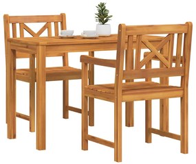 Conjunto de Jantar de Jardim 3 pcs Madeira clara Padrão