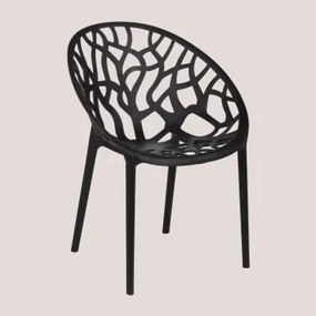 Pacote de 4 cadeiras de jardim empilháveis Ores Negro-De-Fumo - Sklum