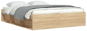 Estrutura de cama 140x190 cm carvalho sonoma