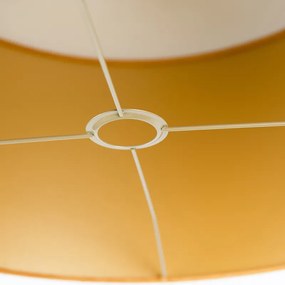 Abajur de veludo amarelo 50/50/25 com interior dourado