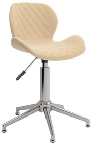 vidaXL Cadeira de escritório giratória veludo cor creme