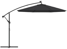 Tecido de substituição p/ guarda-sol cantilever 350 cm preto