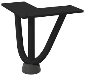 Pernas de grampo para mesa de centro 4 peças pretas 10 cm aço maciço