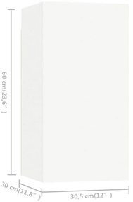 4 pcs conjunto de móveis de TV derivados de madeira branco