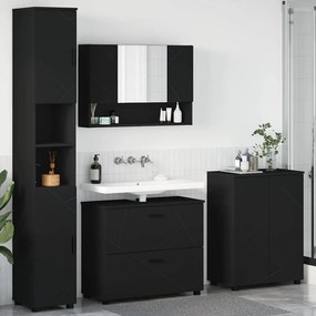 vidaXL Conjunto de Móveis para Banheiro 4 pcs Preto 30 x 35 x 192 cm