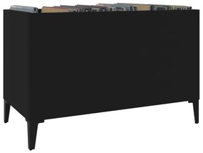 Armário para discos 74,5x38x48 cm derivados de madeira preto