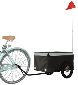 Reboque para bicicleta 30 kg ferro preto e cinza