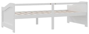 Sofá-cama de 3 lugares 90x200 cm madeira de pinho maciça branco