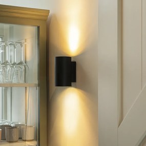 Aplique moderno preto redondo 2 luzes - Sandy