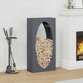 Suporte para lenha 50x23x100 cm aço laminado a frio antracite