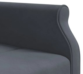 Sofá-cama em forma de L 271x140x70 cm veludo cinzento-escuro