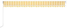 Toldo retrátil manual 600x350 cm amarelo e branco