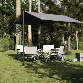 Lona de campismo 300x294 cm impermeável cinzento e laranja