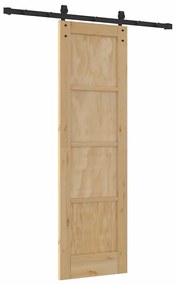 Porta Deslizante com Conjunto de Ferragens 61x198.5 cm Madeira Maciça