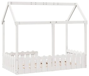 Cama infantil formato casa 80x160 cm pinho maciço branco