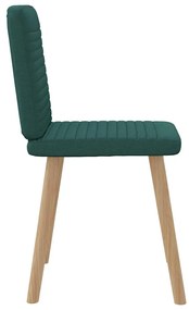 Cadeiras de jantar 2 pcs tecido verde-escuro