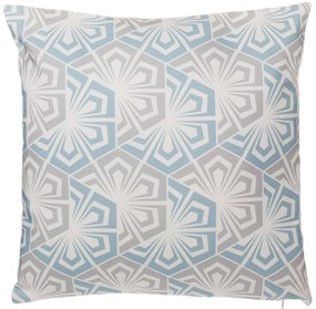 Conjunto de 2 almofadas decorativas com padrão geométrico azul e cinzento 45 x 45 cm PRIMROSE Beliani