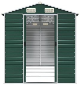 Abrigo de jardim 191x385x198 cm aço galvanizado verde