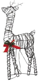 Decoração família de renas de Natal 90 LEDs vime branco quente