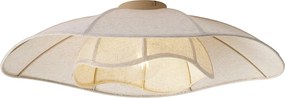 Plafon de teto Japandi em tecido bege 70cm - Haru