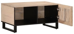 Mesa de centro 80x51x40 cm madeira de mangueira maciça branco