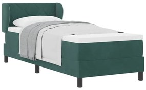 Cama Box com Colchão vidaXL Verde Escuro 80x200 cm Veludo