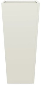 Vaso/floreira de jardim 35x35x75 cm aço branco