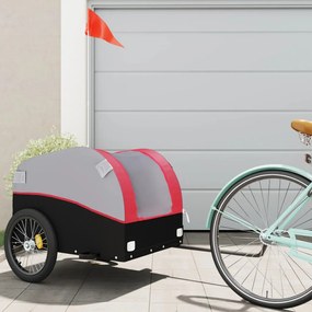 Reboque para bicicleta 45 kg ferro preto e vermelho
