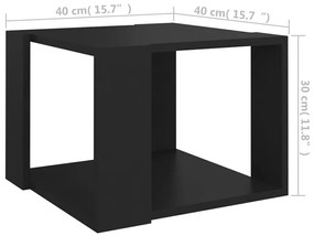 Mesa de centro 40x40x30 cm madeira processada preto