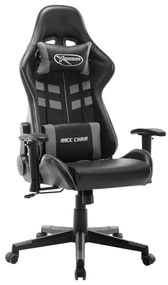 Cadeira de gaming couro artificial preto e cinzento