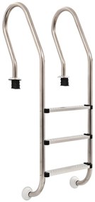 Escada para piscina 3 degraus aço inoxidável 304 120 cm