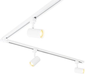 Sistema de iluminação de trilho moderno com 6 focos brancos monofásicos 300cm - Iconic Jeana