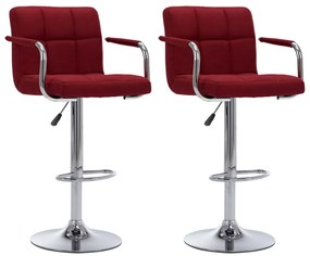 vidaXL Cadeiras de bar 2 pcs tecido vermelho tinto