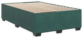 Cama boxspring com colchão 120x190 cm veludo verde-escuro