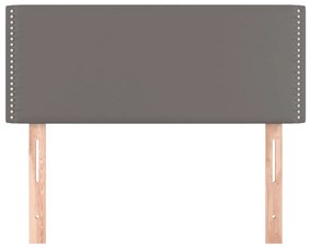 Cabeceira de cama couro artificial 100x5x78/88 cm cinzento