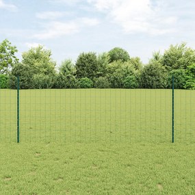 Cerca Euro com 5 Posts U Verde 1x10 m Aço