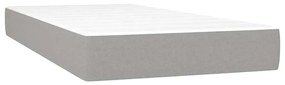 Cama box spring c/ colchão e LED 120x190 cm tecido cinza-claro