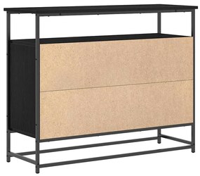Buffet vidaXL Preto Carvalho 100x35x80 cm Madeira Engenharia e Aço
