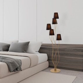 Candeeiro de Pé Bonibon – Ouro e Preto – 44 x 44 x 160 cm