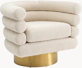 Cadeira com braços giratória em bouclé Maguire