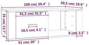 Mesa de centro 100x50,5x35 cm derivados de madeira branco