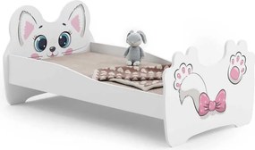 Cama infantil gato 140x70 branca - colchão e estrado incluído